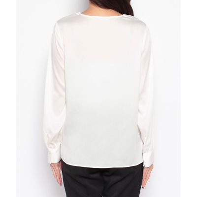 ANAYI - アナイ 22AW サテンアムンゼンラッフルタイブラウス 長袖 38 ライトブルー サテンアムンゼンラッフルタイブラウス | ANAYI/アナイ | 三越