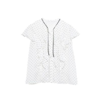 ＜ANAYI＞ドットスパンローンラッフルブラウス