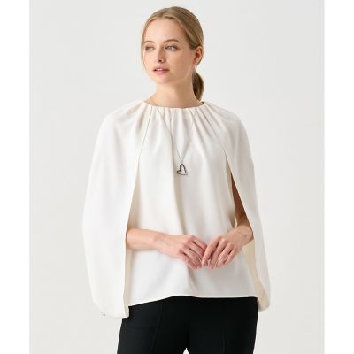 コンパクトサテンタックケープブラウス | ANAYI/アナイ | 三越伊勢丹