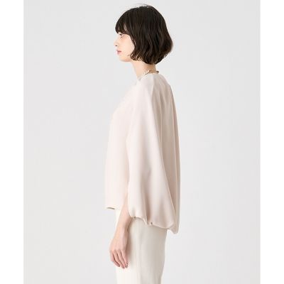 【美品】ANAYI コンパクトサテンタックケープブラウス 38 コンパクトサテンタックケープブラウス | ANAYI/アナイ | 三越