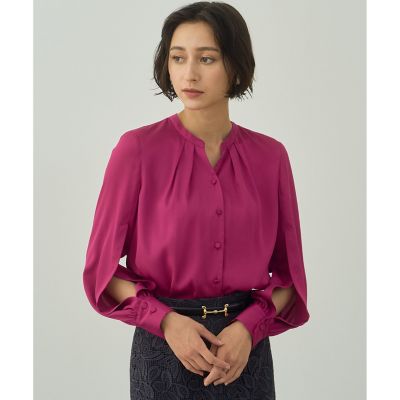 セール 30%OFF】サテンアムンゼンラッフルタイブラウス