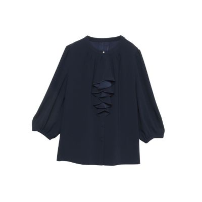 バックサテンラッフル6分袖ブラウス | ANAYI/アナイ | 三越伊勢丹