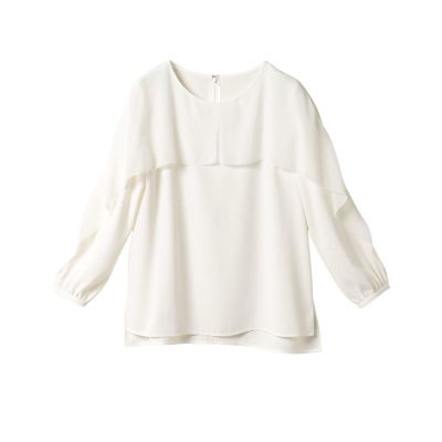 ＜ANAYI＞ポリサテンケープブラウス