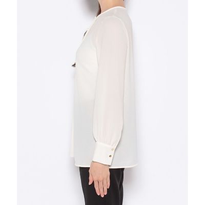 美品 ANAYI アナイ チリメンジョーゼットタックブラウス ホワイト 38 チリメンジョーゼットタックブラウス | ANAYI/アナイ | 三越