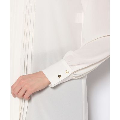 美品 ANAYI アナイ チリメンジョーゼットタックブラウス ホワイト 38 チリメンジョーゼットタックブラウス | ANAYI/アナイ | 三越