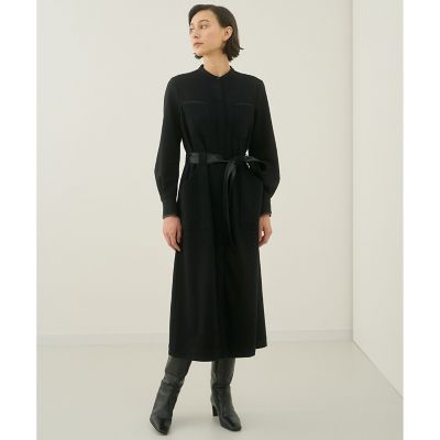 美品✨22AW アナイ ウールジャージーレザーコンビワンピース レザーベルト M ウールジャージーレザーコンビ ワンピース | ANAYI/アナイ | 三越