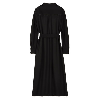 新品タグ付き】ANAYI ウールジャージーレザーコンビワンピース
