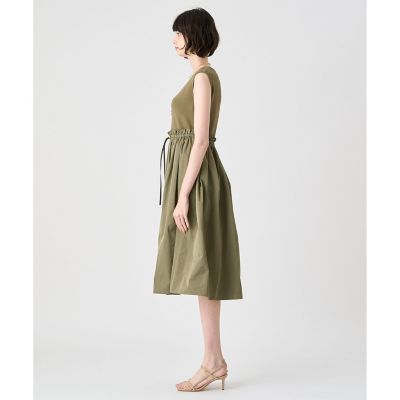 極美品☆アナイ　22SS スタンドカラー　タフタ　ロングワンピース　ノースリーブ 極美品☆アナイ 22SS スタンドカラー タフタ ロングワンピース