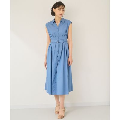 ＜ANAYI＞ツイルデニムタックフレアワンピース