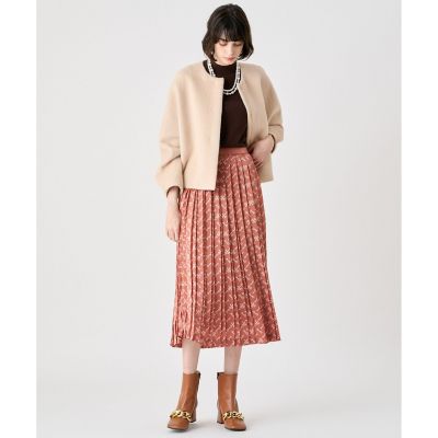 アルパカヘリンボンショートコート