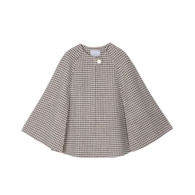 アナイリバーチェックケープコート36