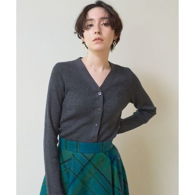 ウールシルクリブVネック カーディガン | ANAYI/アナイ | 三越
