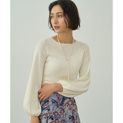 ウールシルクリブフロンタブル　プルオーバー　ANAYI ウールシルクリブフロンタブル プルオーバー | ANAYI/アナイ