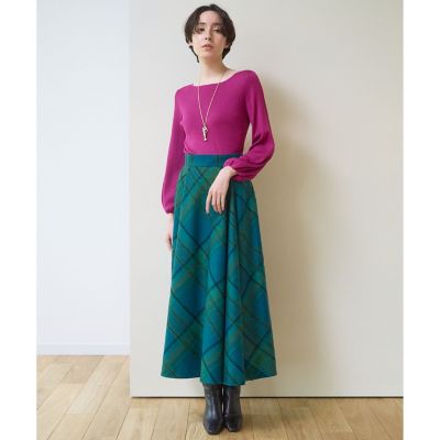 ウールシルクリブフロンタブル　プルオーバー　ANAYI セール】ウールシルクリブフロンタブル プルオーバー <手洗い可