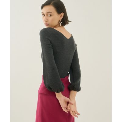 【美品】完売品✨️アナイ ウール シルク リブ フロンタブル プルオーバー 上品 ウールシルクリブフロンタブル プルオーバー | ANAYI/アナイ | 三越