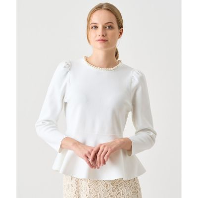 ANAYI パールペプラムプルオーバー 36 パールペプラム プルオーバー | ANAYI/アナイ | 三越伊勢丹