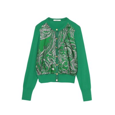 ＜ANAYI＞ビッグペイズリープリントクルーカーディガン