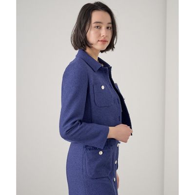 ANAYI アナイ　ショート　ジャケット　コート　ブルー ウールビーバーショートコート （その他アウター）｜ANAYI