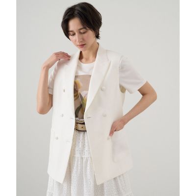 ANAYI｜【セットアップ対応商品】ラミーストレッチペプラムジレ