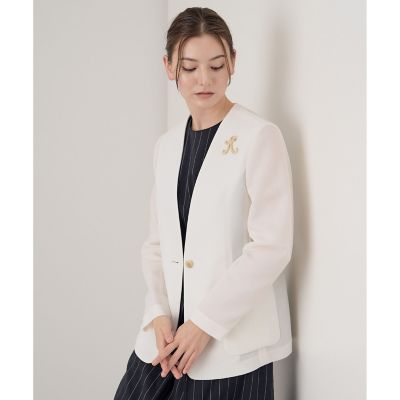 [まるちわわん]ANAYI からみノーカラーVネック ジャケット からみノーカラーVネック ジャケット | ANAYI/アナイ | 三越
