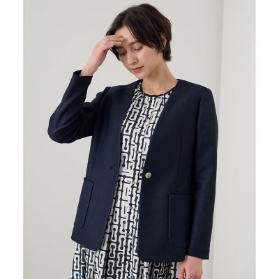 [まるちわわん]ANAYI からみノーカラーVネック ジャケット からみノーカラーVネック ジャケット | ANAYI/アナイ | 三越