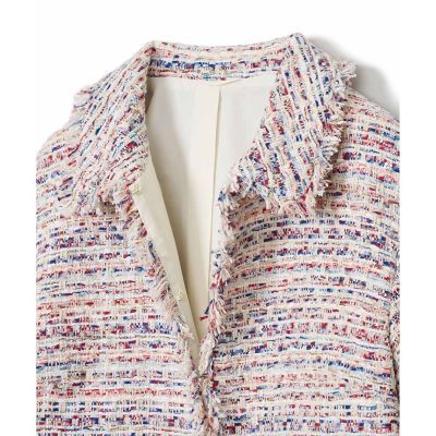 ricoANAYI アナイ スラブミックスツィードクルージャケット セットアップ対応商品】スラブミックスツイードステンカラー