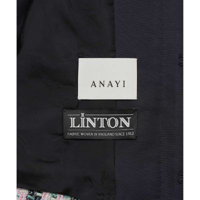 セットアップ対応商品】チェックツイードノーカラー ジャケット