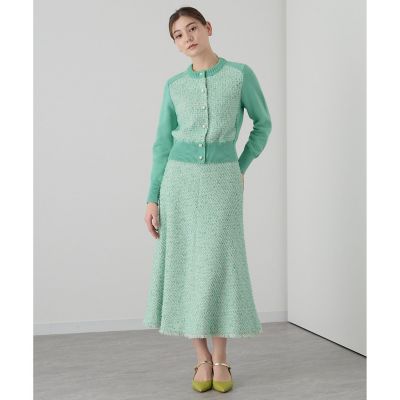 【セットアップ対応商品】グリーンプレイドツイード　スカート