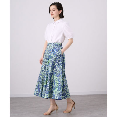 ボタニカルフラワープリントフレア スカート | ファッション・服 