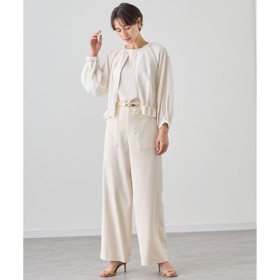 セットアップ対応商品】ウールサテンストレートパンツ | ANAYI