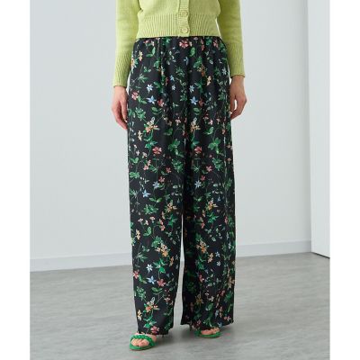☆ERDEM☆ エレガントボタニカルプリント・シルクワイドパンツ♪ セットアップ対応商品】ボタニカルプリントイージーパンツ