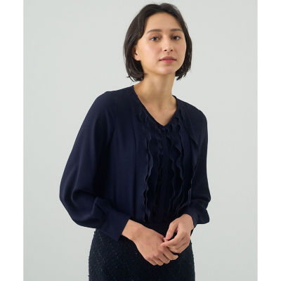 美品♡23AW ANAYI バック サテン ビジュー 釦 ブラウス S 美品♡23AW ANAYI バック サテン ビジュー 釦 ブラウス S - メルカリ