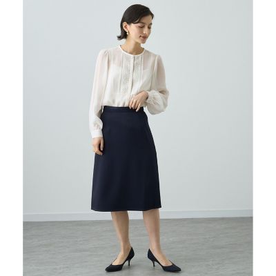 アナイ ANAYI■ジョーゼットボタンハイショク ブラウス シフォン とろみ アナイ ANAYI□ジョーゼットボタンハイショク ブラウス シフォン