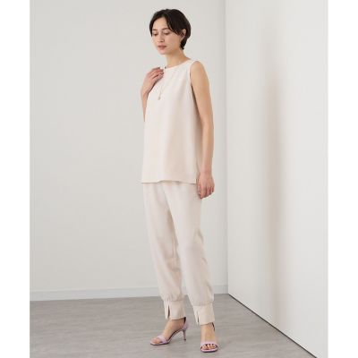 【セットアップ対応商品】ダブルストレッチノースリーブ　ブラウス