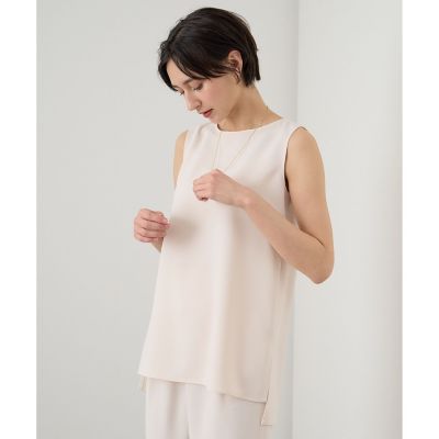 【セットアップ対応商品】ダブルストレッチノースリーブ　ブラウス