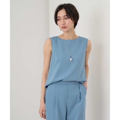 【セットアップ対応商品】ダブルストレッチノースリーブ　ブラウス
