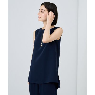【セットアップ対応商品】ダブルストレッチノースリーブ　ブラウス