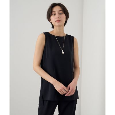 【セットアップ対応商品】ダブルストレッチノースリーブ　ブラウス