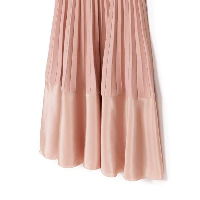 【美品】アナイ ロング丈 ドッキングプリーツ切替ワンピース ピンク M ドッキングプリーツ切り替え ワンピース | ANAYI/アナイ | 三越