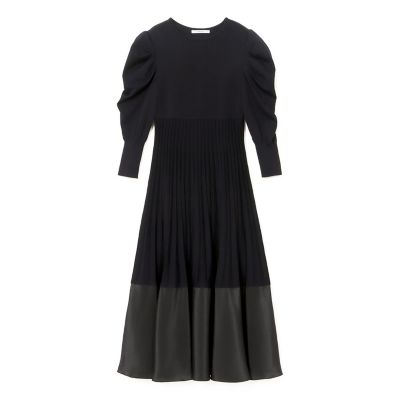 【美品】アナイ ロング丈 ドッキングプリーツ切替ワンピース ピンク M ドッキングプリーツ切り替え ワンピース | ANAYI/アナイ | 三越