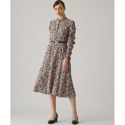 アナイ　レオパードワンピース ANAYI ワンピース レオパードプリントスタンドフリル ワンピース