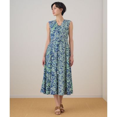 ボタニカルフラワープリントフレア　ワンピース