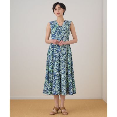 ボタニカルフラワープリントフレア　ワンピース