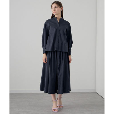アナイ　コットンナイロンブロードシャツ ワンピース　2way 36 ネイビー コットンナイロンブロードシャツ ワンピース | ANAYI/アナイ
