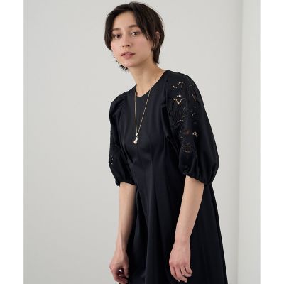 セール】 モクロディ刺繍袖ワンピース （ロング・マキシ丈