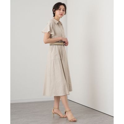 23ss美品✨ アナイ リネンストレッチバイカラーワンピース