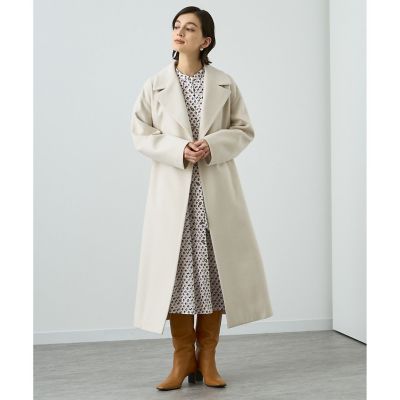 ♡ANAYI♡アナイ　メルトンチェスターコート　ロングコート　アイボリー36 ♡ANAYI♡アナイ メルトンチェスターコート ロングコート