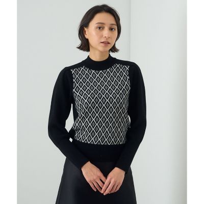 ANAYI/アナイ ラメモールアーガイルジャガード プルオーバー