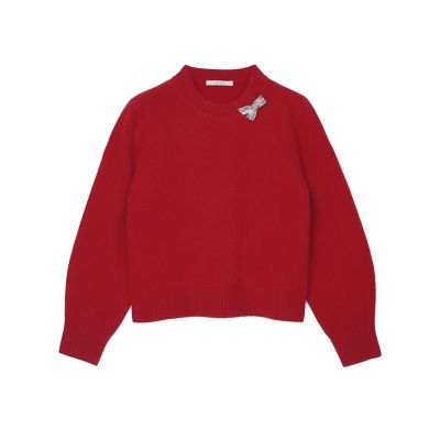 未使用 タグ付き✨アナイ ウール カシミヤ リボンビジュー プルオーバー 38 ウールカシミヤリボンビジュー プルオーバー | ANAYI/アナイ