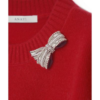 未使用 タグ付き✨アナイ ウール カシミヤ リボンビジュー プルオーバー 38 1745365497.jpg?1669530082